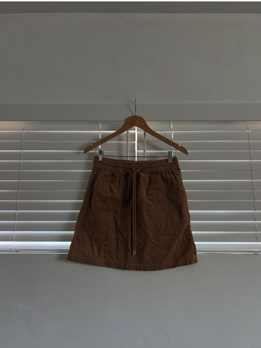 LOFT Brown Drawstring Mini Skirt